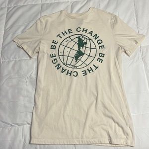 Small t-shirt, beige/cream with dark green design